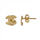 18K Yellow Gold Channel Studs Earrings