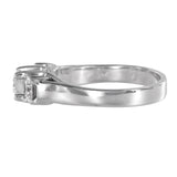 14k White Gold Triple Trellis Set Diamond Ring