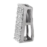 14K White Gold Diamond Cluster Rectangular Pendant 0.96Ctw