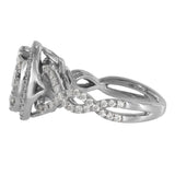 14K White Gold Diamond Cluster Engagement Vintage Cocktail Ring