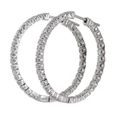 18K White Gold Diamond Hoop Earrings 2.16Ctw