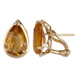 14K Yellow Gold Citrine Pear-Cut Stud Earrings