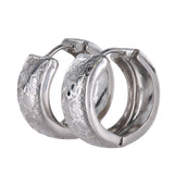 18k White Gold Animal Print Huggies Hoop Earrings