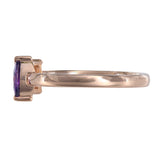 10K Rose Gold Diamond Lab Amethyst Moi Et Toi Open Cuff Ring