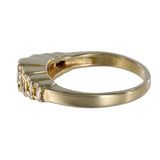 14K Yellow Gold Diamond Princess Cut Half Bezel Ring