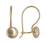 14K Yellow Gold Buttoned Up Hollow Drop Earrings