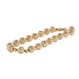 18K Yellow Gold Diamond Cut Hollow Bead Ball Bracelet