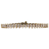 10K Yellow Gold Diamond Light Brown Tennis S-Link Bracelet 5.00Ctw