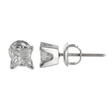 10K White Gold Diamond Solitaire Princess-Cut Stud Earrings 0.80Ctw