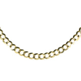 14K Yellow Gold Diamond-Cut Concave Curb Cuban Link Chain 7mm Width - 24"