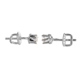 14K White Gold Diamond Round-Cut Stud Earrings 0.20Ctw