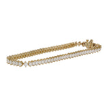 14K Yellow Gold Moissanite Two-prong Tennis Bracelet