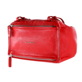 GIVENCHY Sugar Goatskin Leather Mini Pandora Shoulder Bag Red