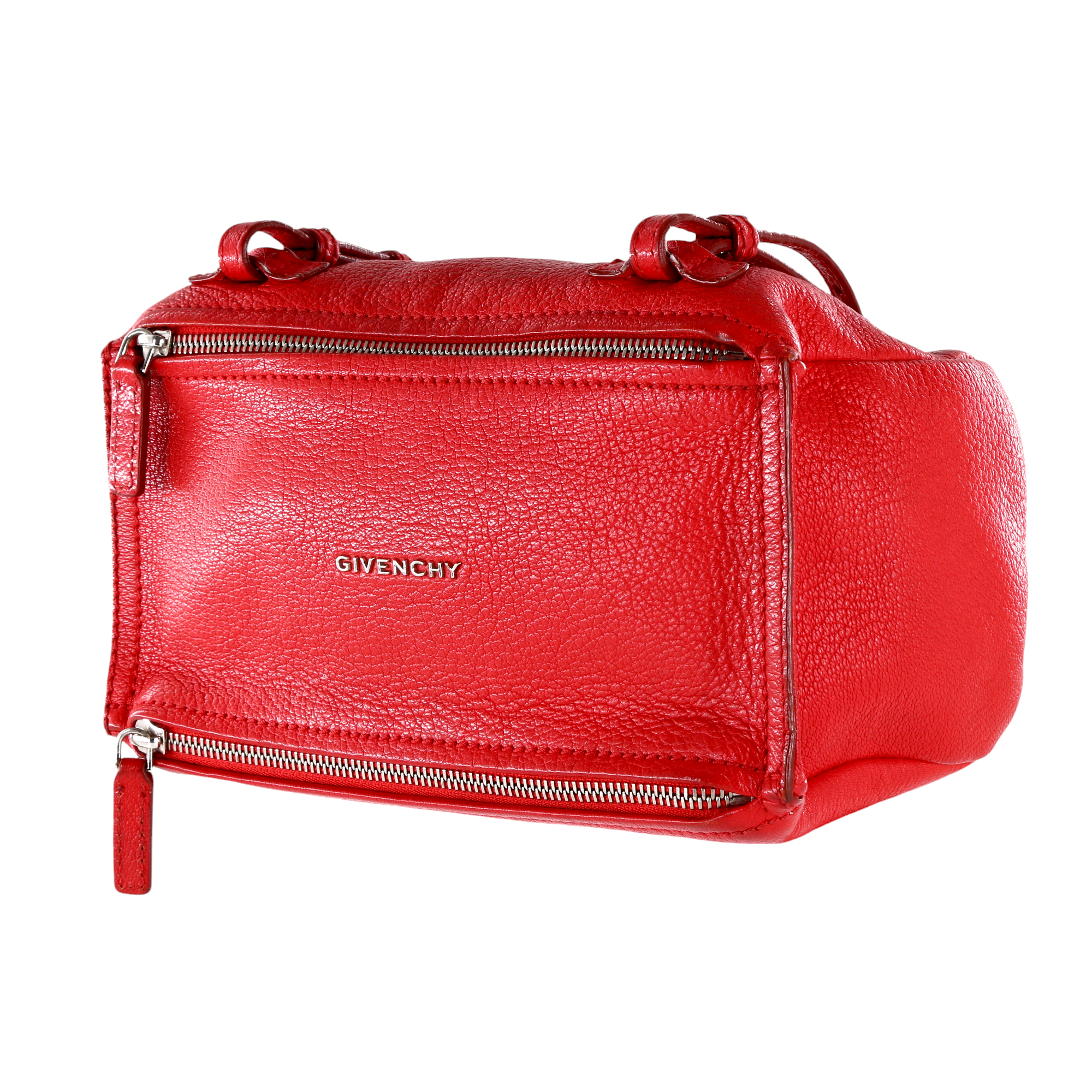 GIVENCHY Sugar Goatskin Leather Mini Pandora Shoulder Bag Red GIVENCHY Sugar Goatskin Leather Mini Pandora Shoulder Bag Red