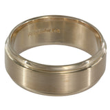 14K Yellow Gold Brushed And Polished Wedding Band Ring For Men