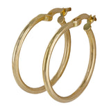 18K Yellow Gold Classic Tube Hoop Earrings