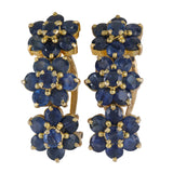 14K Yellow Gold Blue Sapphire Earrings And Ring Jewelry Set