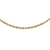 14K Yellow Gold Rope Link Diamond-Cut Solid Chain 18"