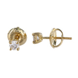 18K Yellow Gold Diamond Studs Earrings 0.20Ctw