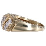 14K Two-Tone Gold Diamond Cluster Vintage Ring