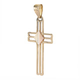 18k Tri-colored Gold Openwork Cross Pendant