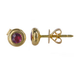 18k Yellow Gold Ruby Stud Earrings