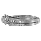 14k White Gold Diamond Engagement Fused Ring