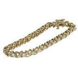 Brazalete de tenis con diamantes de 9 pulgadas y 5 quilates en oro amarillo de 14 k