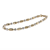 18k Two-tone Gold Beaded Chain Bracelet