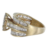 10K Yellow Gold Diamond Cluster Vintage Cocktail Ring