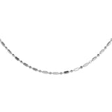 18K White Gold Diamond-Cut Ball And Bar Necklace 16"