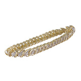 14K Yellow Gold Diamond S Link Tennis Bracelet 1.69Ctw