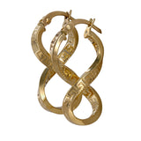 18K Yellow Gold Infinity Twisted Greek Key Earrings