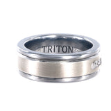 Triton Tungsten 14K White Gold Diamond Band Ring