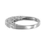 18k White Gold Diamond Heart Band