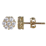 10K Yellow Gold Diamond Floral Design Stud Earrings 0.56Ctw