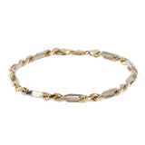 14K Two-Tone Gold Figaro Link Bracelet