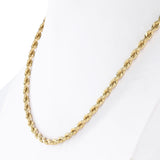 14K Yellow Gold Diamond-Cut Rope Link Chain 24"