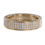 14K Yellow Gold 225 Diamond Cluster Wedding Band Ring