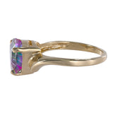 14K Yellow Gold Mystic Quartz Trillion Cut Cocktail Ring