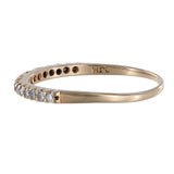 14K Yellow Gold Diamond Dainty Wedding Band Ring 0.26Ctw