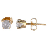 14k Yellow Gold Diamond Stud Earrings 0.60Ctw