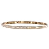 14K Yellow Gold Three Row Diamond Pave Bangle Bracelet 1.74Ctw