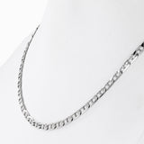 14k White Gold Diamond-cut Mariner Curb Link Chain 16.2g