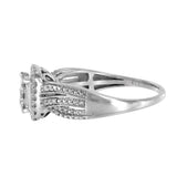 10K White Gold Diamond Cluster Engagement Vintage Ring 0.38Ctw