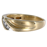 10K Yellow Gold Diamond Twisting Gents Band Ring