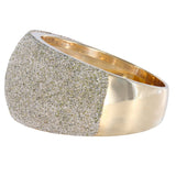 14K Two-Tone Gold Frosted Wide Band Cocktail Ring