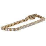 14k Yellow Gold Diamond Four Prong Tennis Bracelet 2.16Ctw