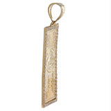 10K Yellow Gold Cubic Zirconia $100 Bill Pendant 7.3g