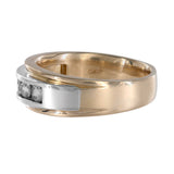 14K Two-Tone Gold Five Diamond Channel-Set Wedding Band Ring 1.25Ctw